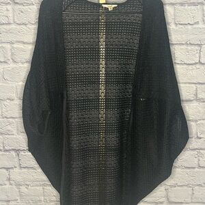 Easel Wide Open knit Cardigan Black small Boho Feminine Cottage Core